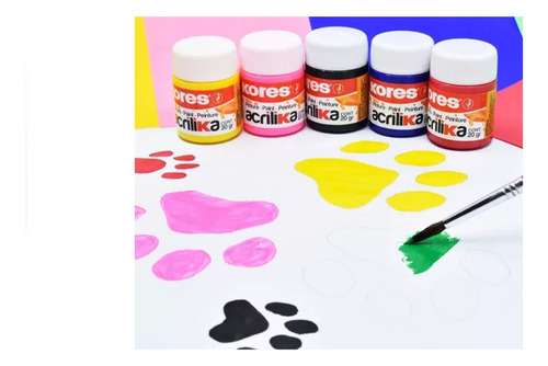 Pintura Acrílica Kores 6 Botes De 20ml C/u + 1 Neon Color Multicolor