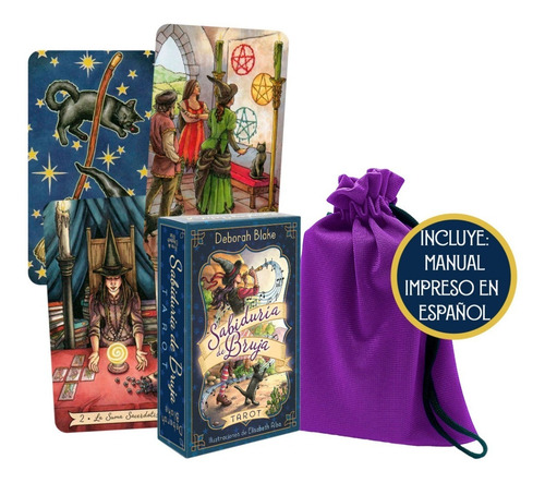 Tarot Sabiduría De Brujas + Rider Waite Kit Español Flor Mor