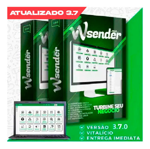 Wasender 3.7.0 + Revenda + Aulas + Bônus + Código Fonte