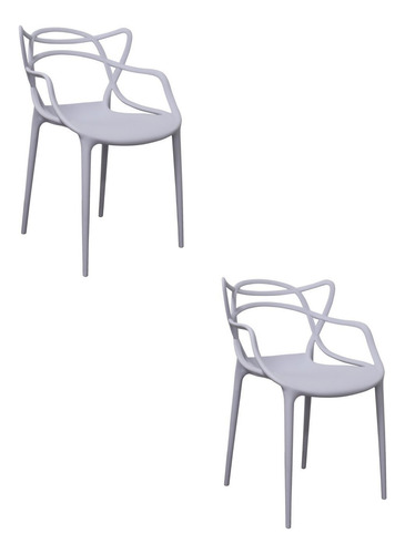 Kit 2 Cadeiras Polipropileno Alegra Espresso Móveis Wt
