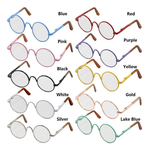 Gafas En Miniatura Con Lentes Transparentes En Forma Redonda