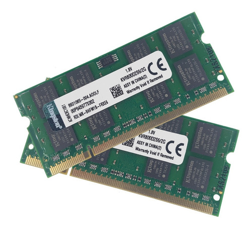 Pack 4gb (2x2gb) Memorias De Notebook Kingston Ddr2-800mhz