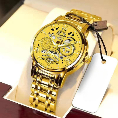 Reloj De Pulsera Para Hombre, Informal, Con Correa De Oro