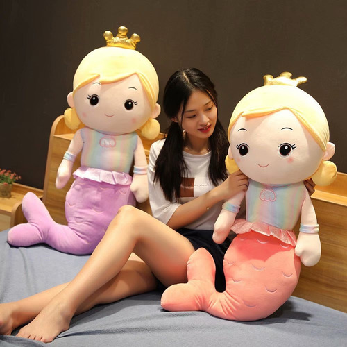 Almohada De Sirena Muñeca Princesa Peluche Juguete 50 Cm