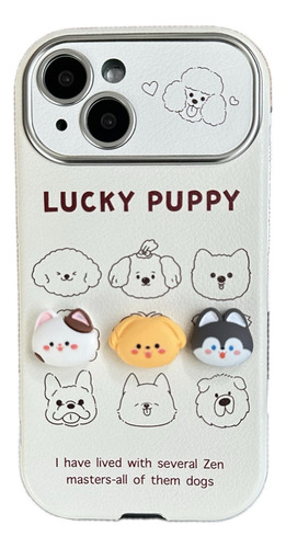 Funda Premium Diseño Lucky Puppy 3d Para iPhone 13 14