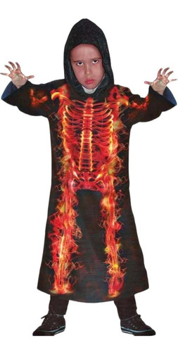 Disfraz De Esqueleto De Fuego Para Niños Carnavalito
