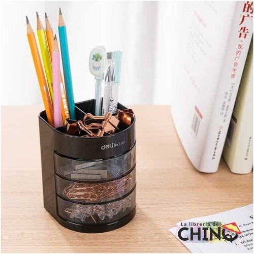 Imagen 4 de 7 de Organizador De Escritorio Deli Multifunción 3 Cajones