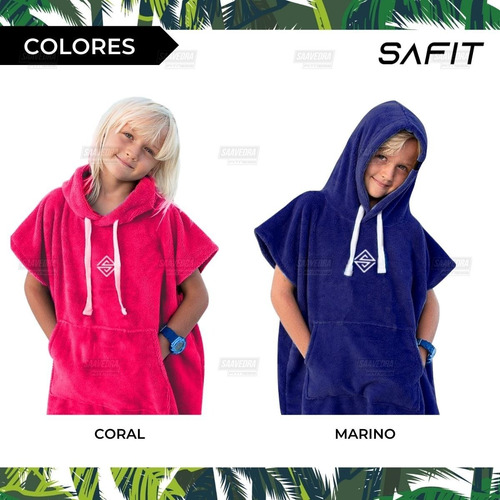 Imagen 5 de 10 de Poncho Cambiador Toalla Niños Secado Rapido Pileta