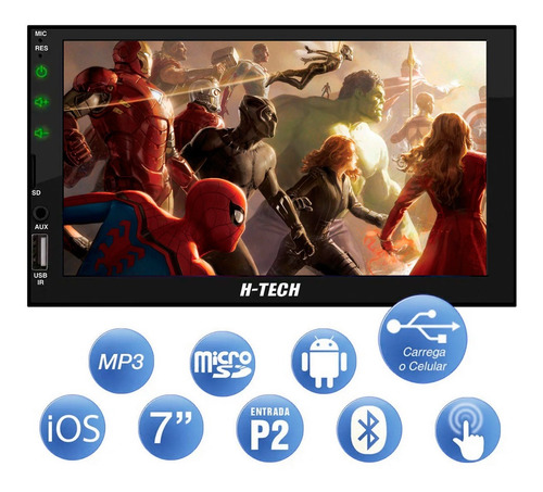 Imagem 9 de 9 de Central Mp5 7 Ht-3001 Usb Bt Aux Espelhamento Android E Ios