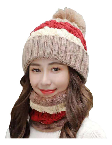 Conjunto De Gorro Y Bufanda Térmica Para Mujer, Tejido De In