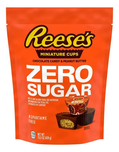 Chocolates Reese's Bolsa Grande Zero Azúcar 15.5 Oz 439 G