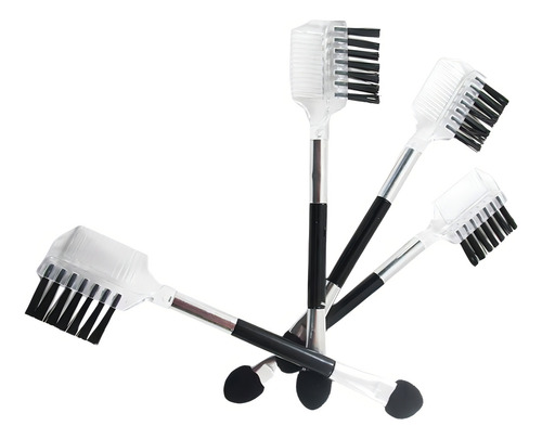 12 Pinceis Pincel Aplicador De Sombras E Pente Sobrancelhas Cor Preto
