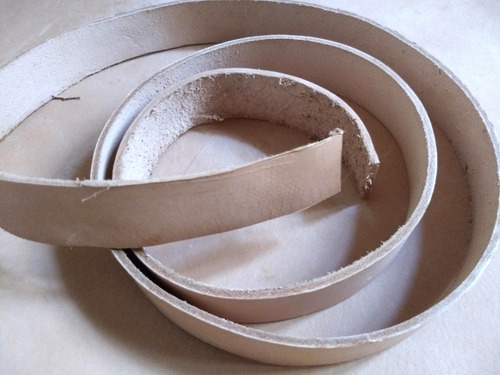 Imagen 1 de 4 de Lonjas Cuero Vaqueta Natural 2,5cm Cinturones, Collares, Etc