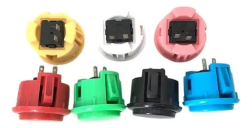 1 Kit De 10 Botones Arcade Tipo Sanwa 24 Mm Buena Calidad