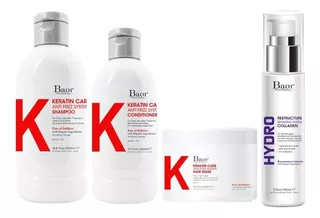 Shampoo + Conditioner +mascarilla +hydro Baor K Keratin Care