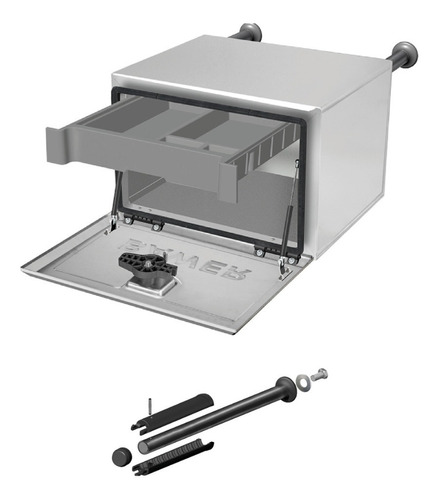 Caja De Herramientas Aluminio 60cm P/camion Compl +sop 82cm