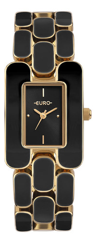 Relógio Euro Feminino Esmaltado Dourado - Eu2035ywm/4p Fundo Preto