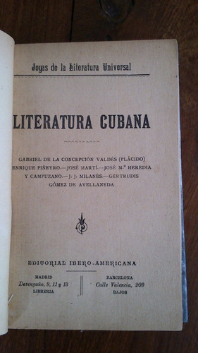 Literatura Cubana - Autores Varios