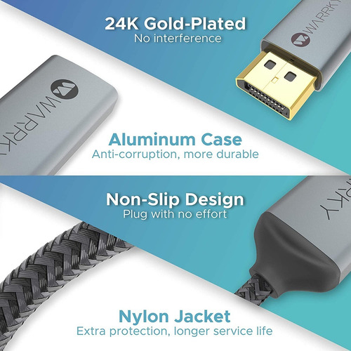 Convertidor De Displayport Macho A Hdmi Hembra Warrky