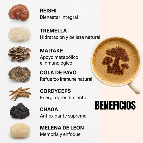 Café Soluble Con Hongos Adaptógenos 7 En 1/ Pack-2