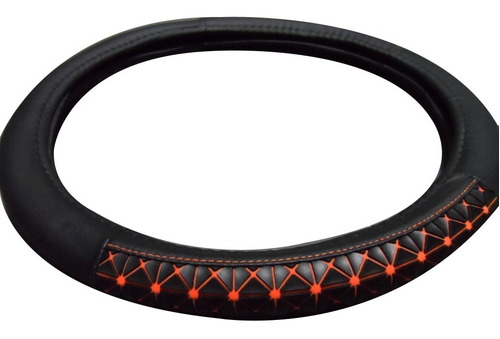 Imagen 1 de 2 de Cubre Volante Auto Goma Cuerina Uniersal Negro/naranja