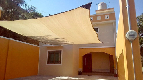 Imagen 5 de 10 de Malla Sombra 5x7 90% Beige Raschel Lista Para Colocar