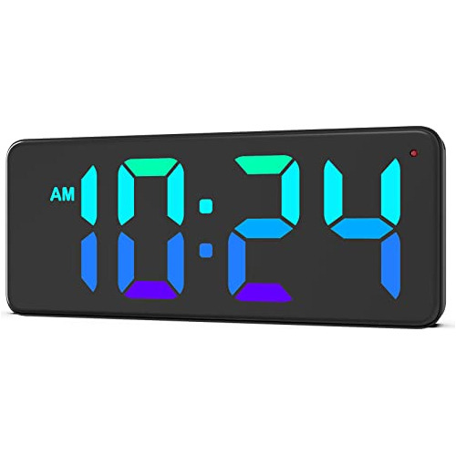 Reloj De Pared Led Digital Pantalla Dinámica Rgb, Díg...