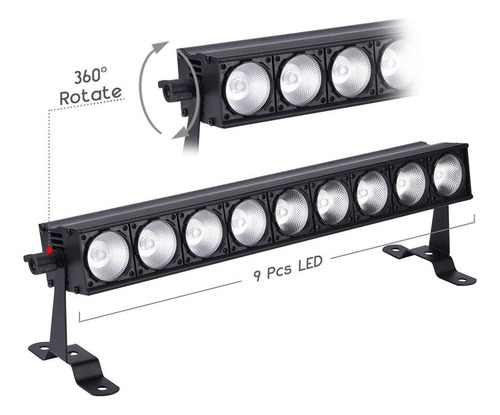 Mfl. Barra De 9 Luces De Escenario Rgbw Quad Colors Cuerpo D