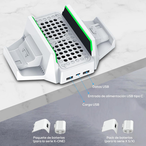 Base Enfriadora Y Recarga Control Compatible Xbox Series X/s