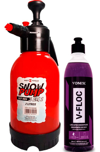 Kit Sgt Pulverizador Snow Pump 2l + V-floc 500ml Vonixx