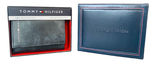 Billetera Tommy Hilfiger Original En Cuero Estuche De Lujo