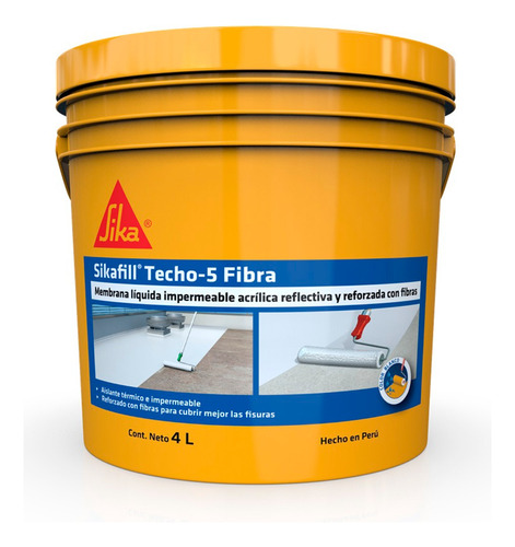 Membrana Impermeable Para Techos Sikafill Techo -5 Fibra 4l