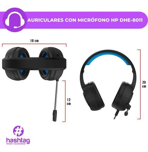 Imagen 12 de 12 de Auriculares Hp Dhe-8011um Gamer Oficina Pc Ps4 2.10 Mt 10mw