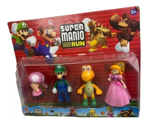 Set X4 Muñecos Coleccionables Figuras Personaje Super Mario