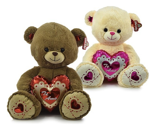 Peluche Oso Con Corazón Brilloso 52cm Phi Phi Toys 5477