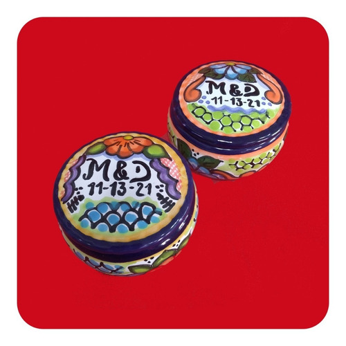 Imagen 7 de 10 de Set 40 Alhajero De Talavera Poblana Color 8cm P/recuerdo Lhj