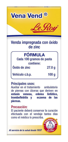 Venda Vena Vend Oxido Zinc 4 X 10yd