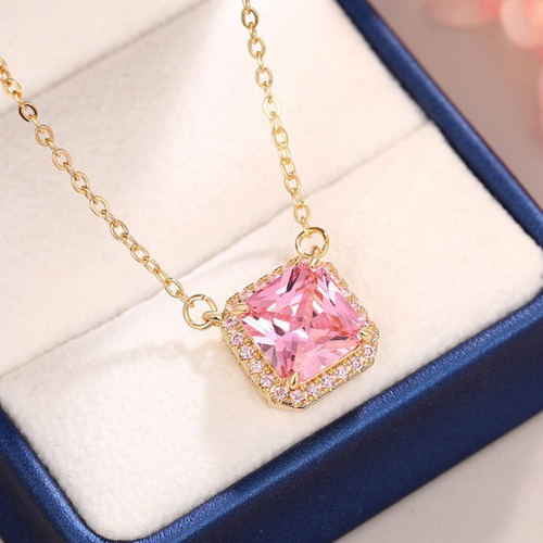 Para Collar Brillante De Circonitas Con Un Colgante