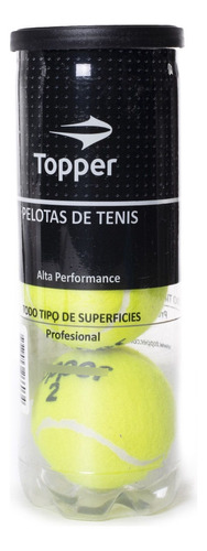 Tubo De 3 Pelotas De Tenis Topper Alta Performance 0020