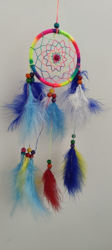 Colgante Atrapasueños Multicolor 12x55cms Cuerda Y Plumas #3