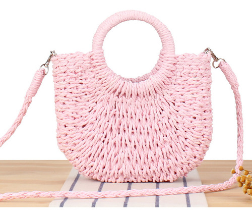 Bolso Bandolera De Playa Tejido A Mano Mujer,verano 2025