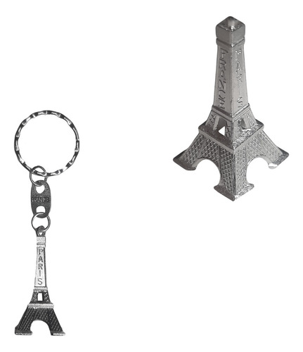 Chaveiro De Torre Eiffel Paris Prateado Em Metal 10cm Cv18