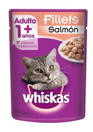 Whiskas Sobre Adulto Salmon 85 Gr Caja Con 8 Sobres