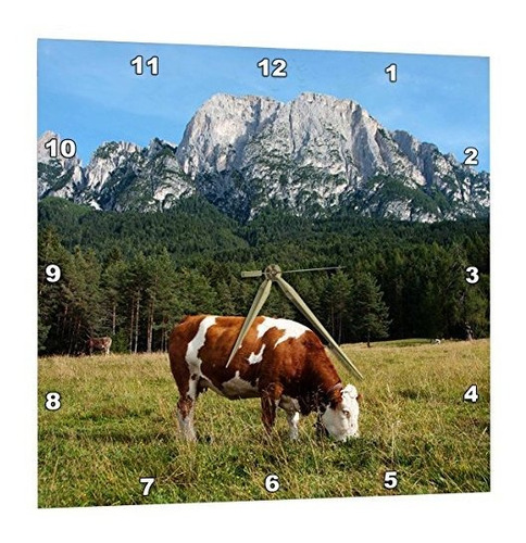 3drose Simmental Cow Pao - Reloj De Pared, 13 Por 13 Pulgada