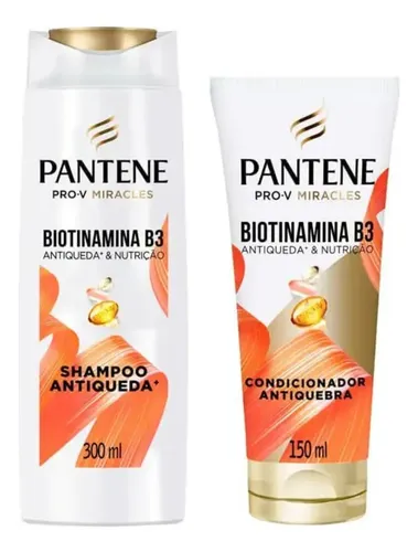 Pantene Kit Shampoo 300ml + Condicionador 150ml Biotinamina