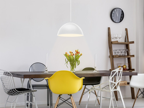 Luminária Pendente Taschibra Design Td 821f Grande Branco Fosco