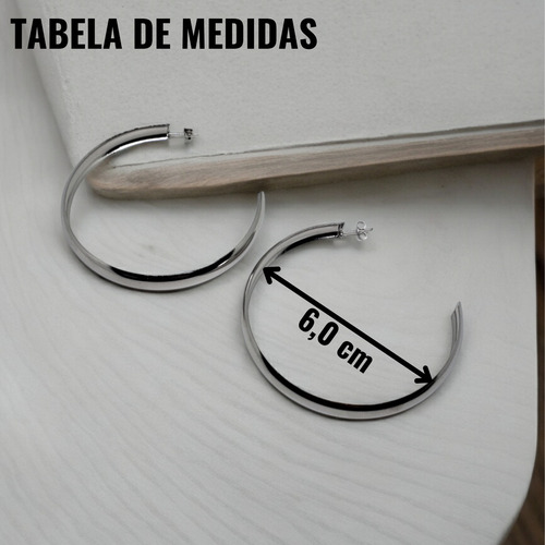Argola Grande Lisa De Aço Cirúrgico Antialérgico Feminino