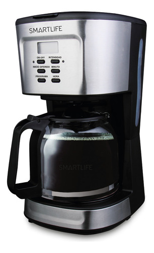 Cafetera Smartlife Sl-cmd1095 Automática Acero Inoxidable Y Negra De Filtro Acero Inoxidable/negro