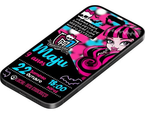 Convite Digital Virtual Monster High 1
