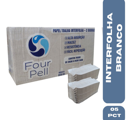 Kit 5 Mil Folhas Papel Toalha Interfolha Acacia Branco Luxo